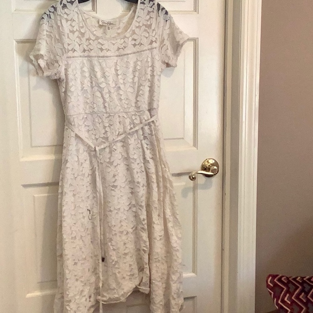 Ivory lace maternity dress high low size medium